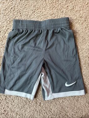 Nike Gray Athletic Mesh Shorts with White Swoosh